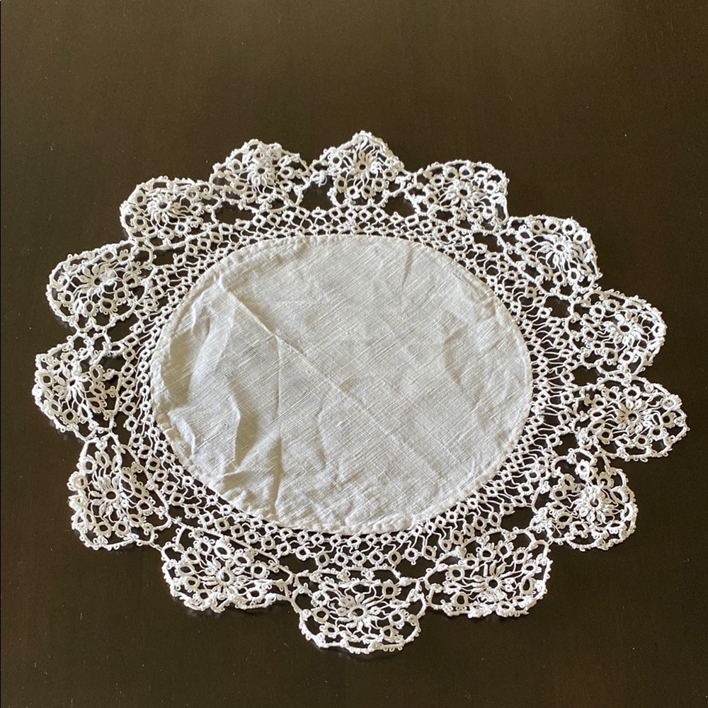 Vintage Hand Crocheted White Crochet Lace Doily!